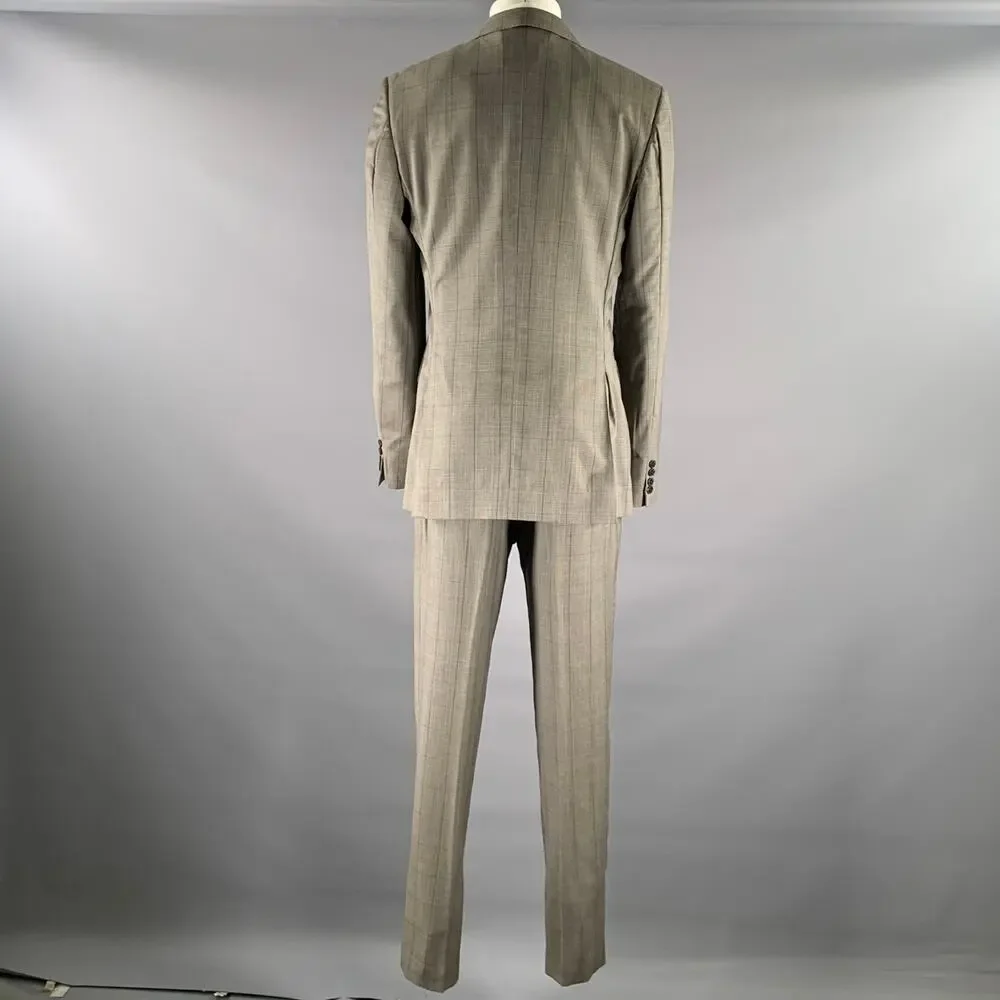 ERMENEGILDO ZEGNA Size 42 Grey Glenn Plaid Wool Blend Suit